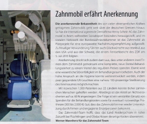 Beitrag Diakonie aktuell: Das Zahnmobil erfährt Anerkennung