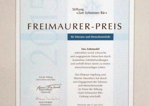 Freimaurer Preis 2015 Zahnmobil Hannover
